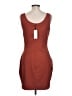 Express Solid Brown Casual Dress Size L - photo 2