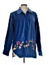 Quacker Factory 100% Cotton Blue Long Sleeve Blouse Size L - photo 1