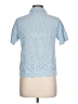 Just Fab 100% Cotton Blue Short Sleeve Blouse Size L - photo 2