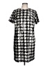 Ann Taylor 100% Polyester Houndstooth Silver Casual Dress Size 12 (petite) - photo 1