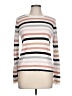 Halogen Stripes Silver Pullover Sweater Size L - photo 1