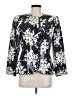 Teri Jon by Rickie Freeman 100% Silk Floral Blue Silk Blazer Size 8 - photo 1