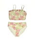 Unbranded Floral Green Pink Two Piece Swimsuit Size 12Y - photo 1