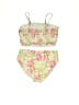 Unbranded Floral Green Pink Two Piece Swimsuit Size 12Y - photo 2