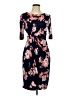 Connected Apparel Print Blue Casual Dress Size 10 - photo 1