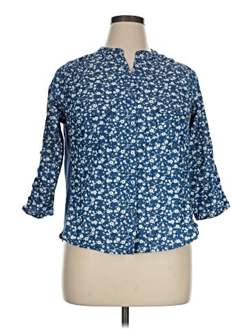 NY Collection 3/4 Sleeve Button-Down Shirt (view 1)