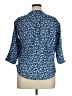 NY Collection 100% Cotton Print Blue 3/4 Sleeve Button-Down Shirt Size XL (petite) - photo 2