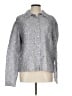Pleats Collection Metallic Silver Long Sleeve Blouse Size L (estimated) - photo 1