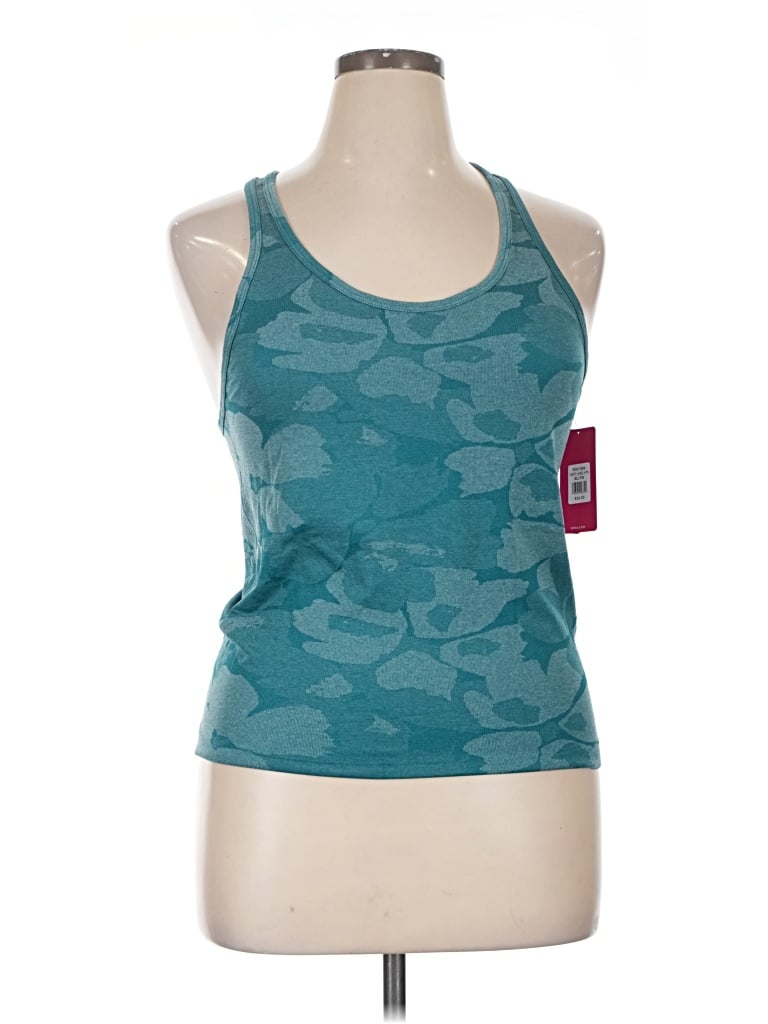 Pre-owned Ryka Tank Top Teal Halter Neckline Tops