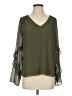Naked Zebra 100% Polyester Green 3/4 Sleeve Blouse Size S - photo 1