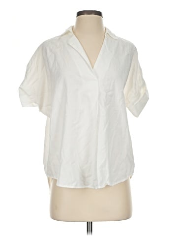 Madewell Courier Button-Back Shirt in Pure White (view 1)