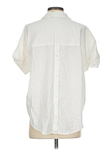 Madewell Courier Button-Back Shirt in Pure White (view 2)