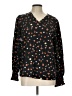 Unbranded 100% Polyester Floral Black Long Sleeve Blouse Size L - photo 1