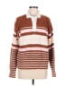 Lands' End 100% Cotton Stripes Brown Pullover Sweater Size M - photo 1