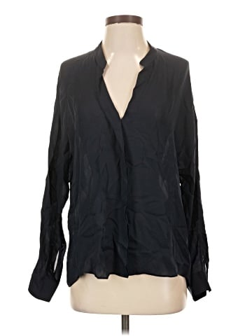 Vince. Long Sleeve Silk Top (view 1)
