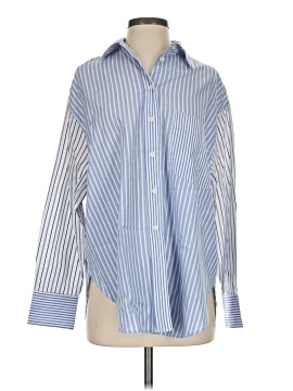 Madewell Poplin Oversized Button-Up Shirt in Mixed Stripe