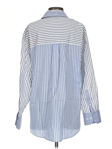 Madewell Poplin Oversized Button-Up Shirt in Mixed Stripe (view 2)