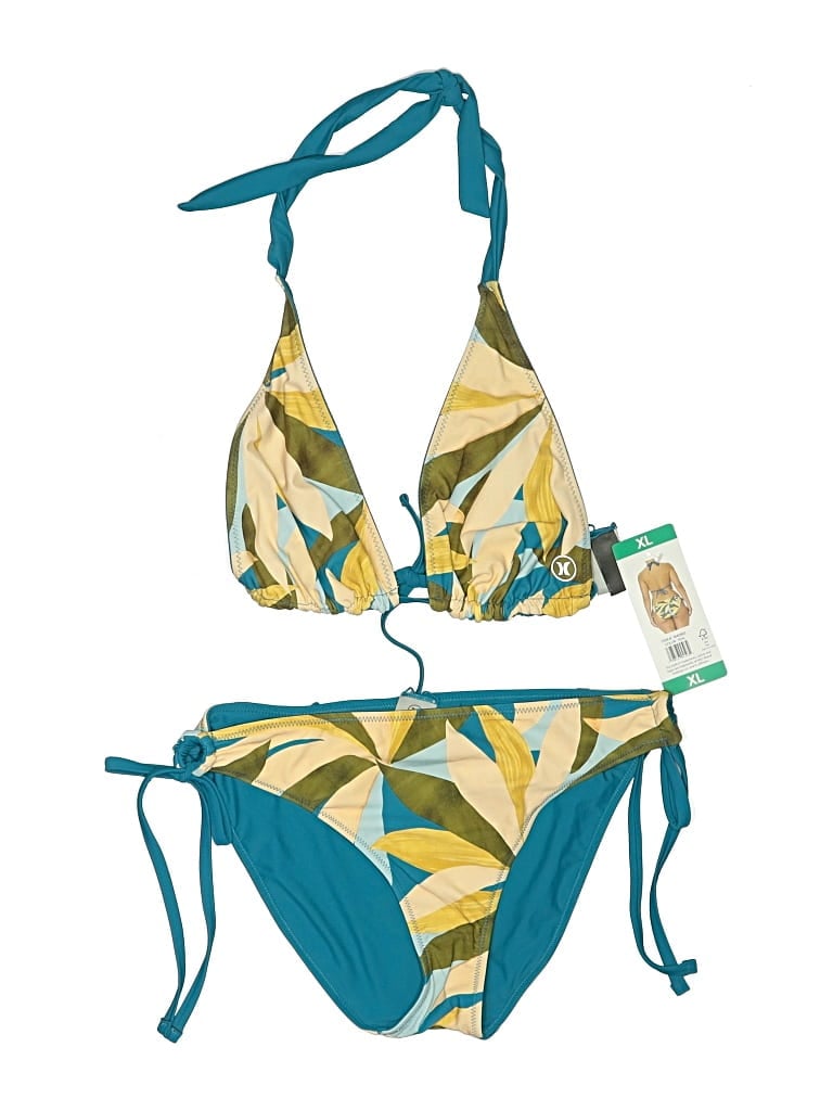Pre-owned Hurley Two Piece Swimsuit In Green