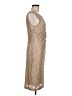 Connected Apparel Metallic Tan Cocktail Dress Size 6 - photo 4