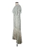 Aidan Mattox 100% Polyester Teal Silver Cocktail Dress Size 4 - photo 5