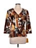 Ruby Rd. Brown 3/4 Sleeve Blouse Size L - photo 1