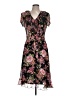 Christopher & Banks 100% Polyester Floral Black Casual Dress Size 10 - photo 1