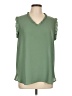Ann Taylor LOFT 100% Polyester Green Sleeveless Blouse Size L - photo 1
