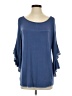 Kim & Cami Blue 3/4 Sleeve Top Size S - photo 1