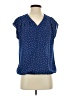 Lands' End 100% Polyester Stars Blue Short Sleeve Blouse Size 2 - photo 1