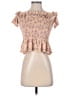 BCBGeneration Pink Tan Short Sleeve Blouse Size S - photo 1