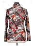 Olian Print Gray Long Sleeve Blouse Size XL - photo 2