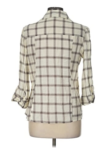a.n.a. A New Approach 3/4 Sleeve Button-Down Shirt (view 2)