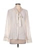 Ecru 100% Silk Ivory Long Sleeve Silk Top Size L - photo 1