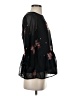 Blue Rain 100% Polyester Black 3/4 Sleeve Blouse Size S - photo 4