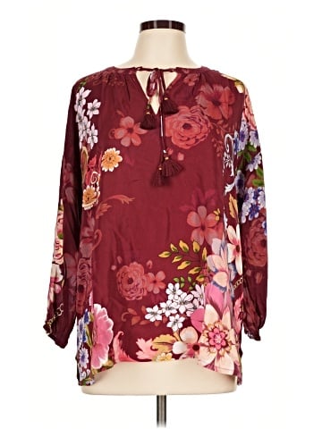 Johnny Was 3/4 Sleeve Silk Top (view 1)