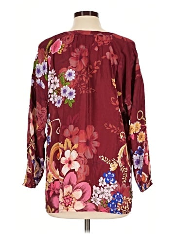 Johnny Was 3/4 Sleeve Silk Top (view 2)