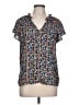 Gap 100% Polyester Floral Blue Short Sleeve Blouse Size L - photo 1