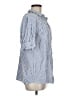 Max Studio Stripes Blue 3/4 Sleeve Blouse Size M - photo 4