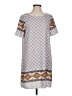 Mittoshop 100% Polyester Print Gray Casual Dress Size S - photo 1