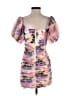 Peach 100% Polyester Tie-dye Purple Cocktail Dress Size S - photo 2