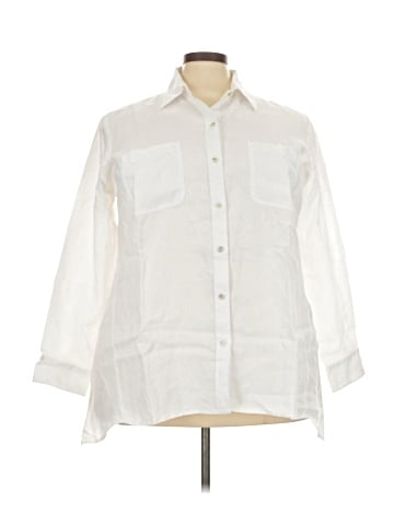 Jones New York Signature 3/4 Sleeve Button-Down Shirt (view 1)