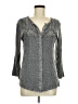 Solitaire 100% Rayon Gray 3/4 Sleeve Blouse Size M - photo 1