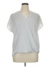 Adrianna Papell Silver Short Sleeve Blouse Size XL - photo 1