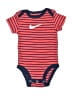 Nike 100% Cotton Stripes Red Short Sleeve Onesie 3-6 MO / 6 MO - photo 1