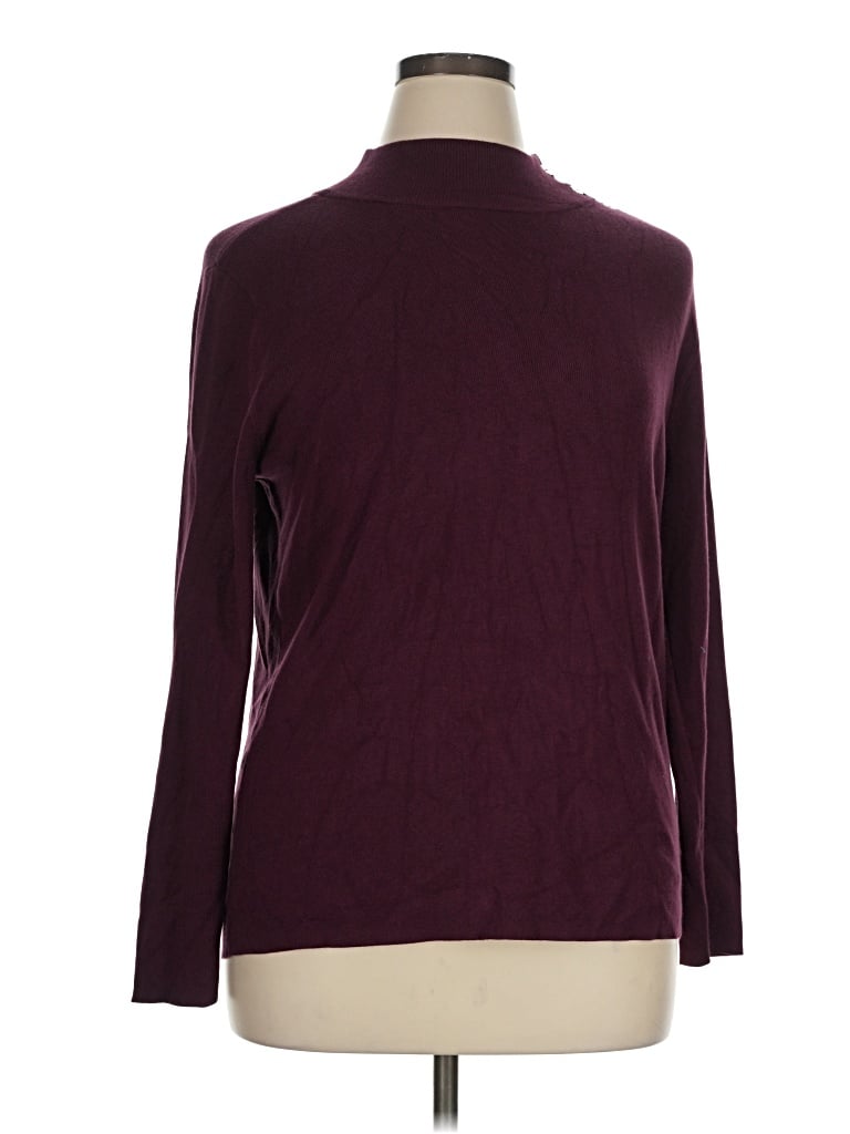 Pre-owned Chico's Turtleneck Sweater In Burgundy