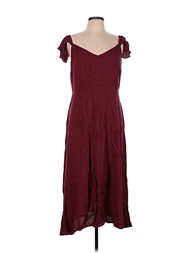 Pre-owned Quince Casual Dress In Burgundy