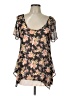 WallpapHER 100% Polyester Black Short Sleeve Blouse Size L - photo 1
