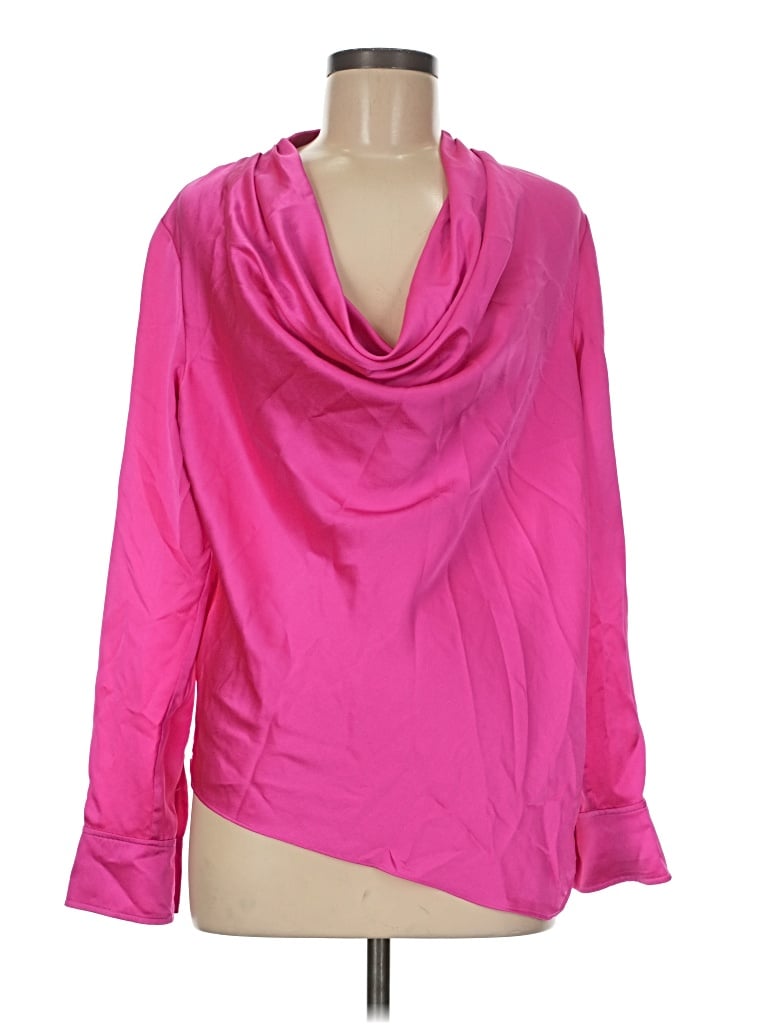 Pre-owned Milly Long Sleeve Blouse In Pink