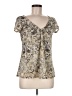 Axcess 100% Nylon Silver Short Sleeve Blouse Size M - photo 1