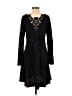 Mystree Solid Black Casual Dress Size M - photo 2